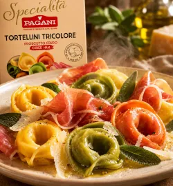 Pagani trojfarebné Tortellini s prosciuttom 250g thumbnail-2