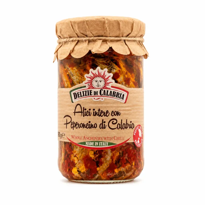 Delizie di Calabria celé sardely s kalábrijskou chilli papričkou 200g