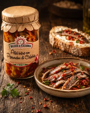 Delizie di Calabria celé sardely s kalábrijskou chilli papričkou 200g