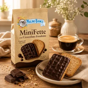 Mulino Bianco Mini Fette celozrnné sucháre s horkou čokoládou 110g