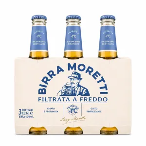 Birra Moretti alkoholické pivo Filtrata a Freddo 3x330ml