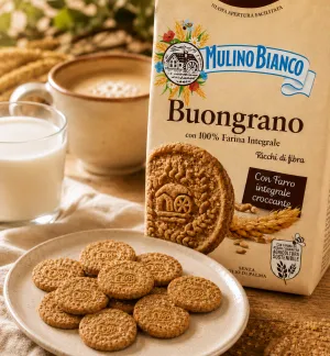 Mulino Bianco Buongrano celozrnné sušienky s trstinovým cukrom 350g