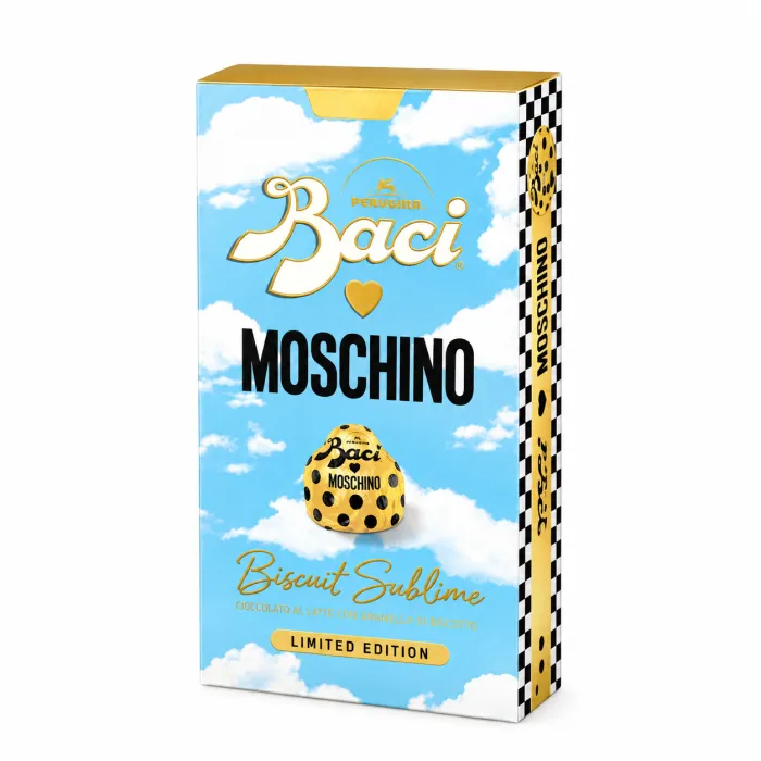 Perugina Baci MOSCHINO mliečne pralinky s kúskami sušienok 150g