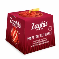 Zaghis Panettone Red Velvet s kúskami mliečnej čokolády a mliečnym krémom 600g thumbnail-2