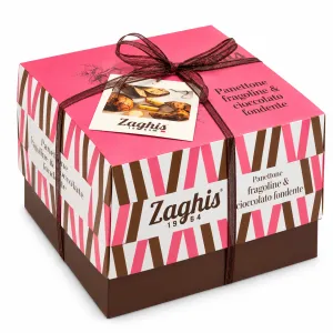 Zaghis Panettone s polokandizovanými jahodami a kúskami horkej čokolády 750g