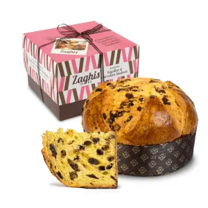 Zaghis Panettone s polokandizovanými jahodami a kúskami horkej čokolády 750g