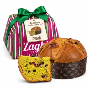 Zaghis Panettone s matchou a čiernymi ríbezľami 750g