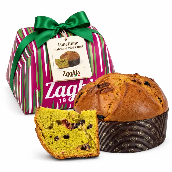 Zaghis Panettone s matchou a čiernymi ríbezľami 750g