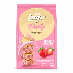 Lago Party Fragola oblátky s jahodovým krémom 250g