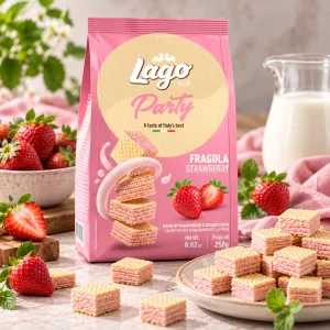 Lago Party Fragola oblátky s jahodovým krémom 250g