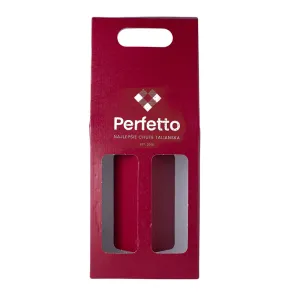 Bordová kartónová krabička na 2 fľaše