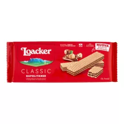 Loacker Classic Napolitaner chrumkavé oblátky s lieskovcovým krémom 175g thumbnail-1