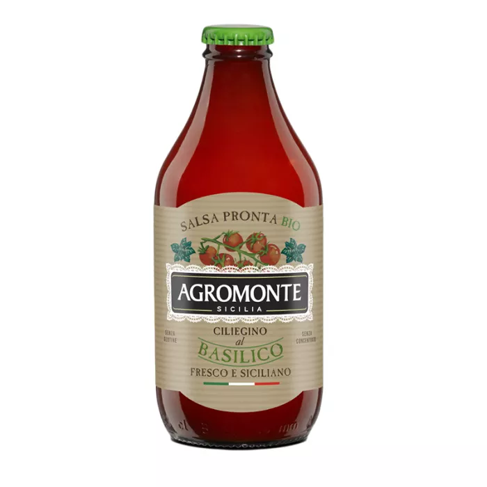 Agromonte hotová BIO omáčka zo cherry paradajok s bazalkou 330g