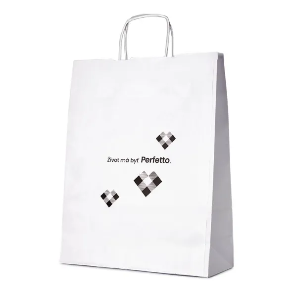 Veľká biela papierová taška Perfetto