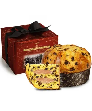 Zaghis Panettone s kúskami jahôd a horkej čokolády s krémom z vína Fragolino 800g - 1ks