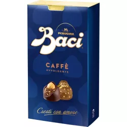 Perugina Baci pralinky s horkou čokoládou, lieskovými orieškami a kávoým extraktom v krabičke 200g thumbnail-1