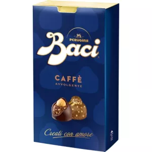 Perugina Baci pralinky s horkou čokoládou, lieskovými orieškami a kávoým extraktom v krabičke 200g