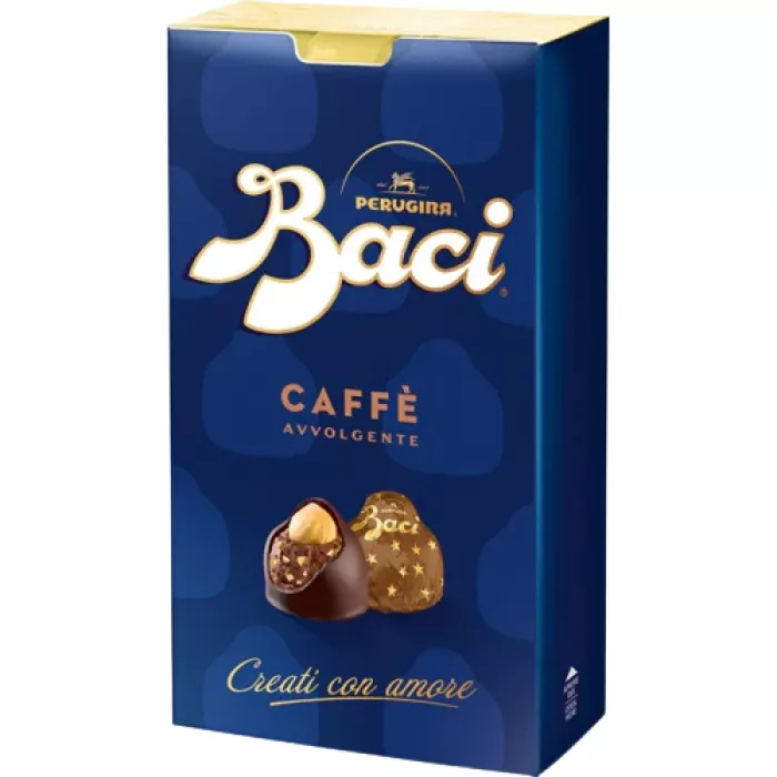 Perugina Baci pralinky s horkou čokoládou, lieskovými orieškami a kávoým extraktom v krabičke 200g