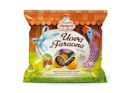 Crispo Uova di Faraona cukrové vajíčka z horkej čokolády s lieskovoorieškovým krémom a chrumkavými cereáliami 450g thumbnail-1