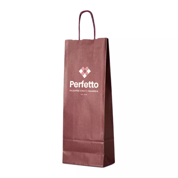 Bordová papierová taška na víno