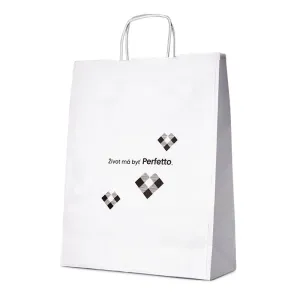 Malá biela papierová taška Perfetto