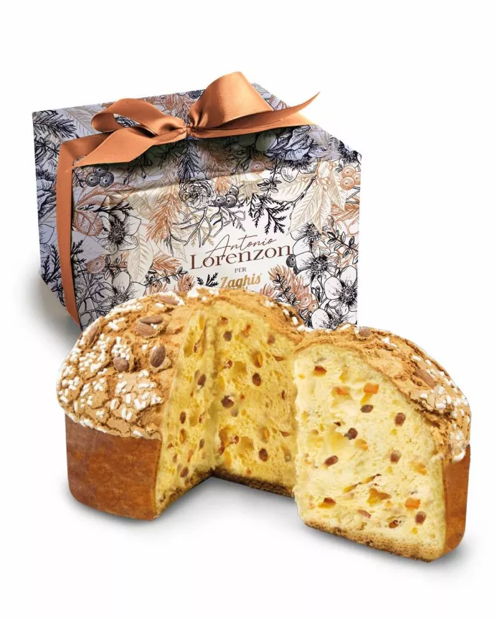 Zaghis Panettone tradičné s kandizovaným ovocím, cukrovou polevou a mandľami - Antonio Lorenzon Masterchef Italia 1000g