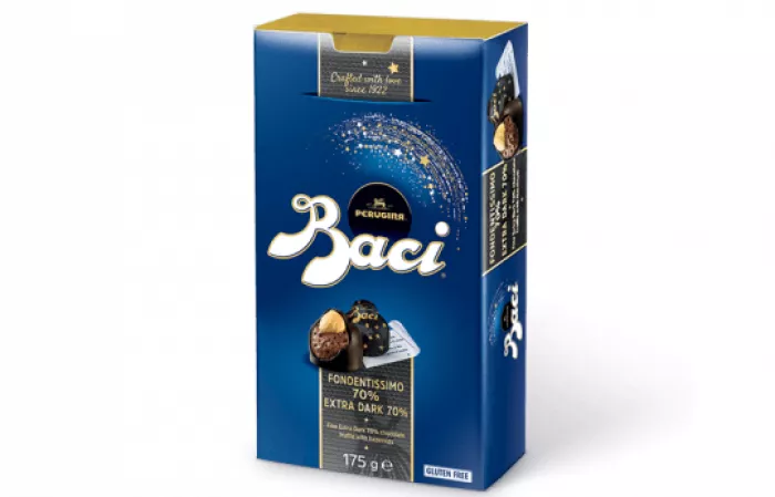 Perugina Baci pralinky s horkou 70% čokoládou v krabičke 200g