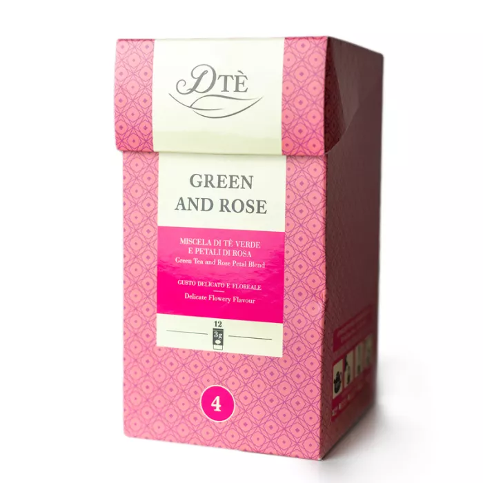 Caffé Diemme DTÉ Green and rose  zmes zeleného čaju a lupeňov ruží 36g