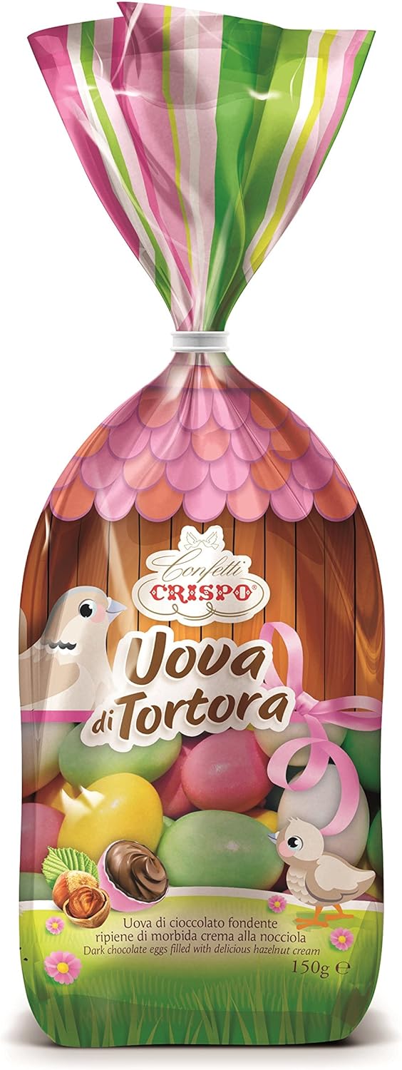 E-shop Crispo Uova di Tortora vajíčka z horkej čokolády s lieskovoorieškovým krémom 150g - 1ks