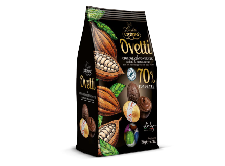 E-shop Crispo Ovetti vajíčka z horkej čokolády 70% s kakaovým krémom 150g - 1ks