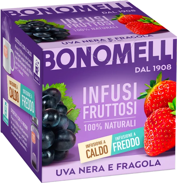 E-shop Bonomelli ovocný čaj s príchuťou čierneho hrozna a jahôd 24g - 1ks