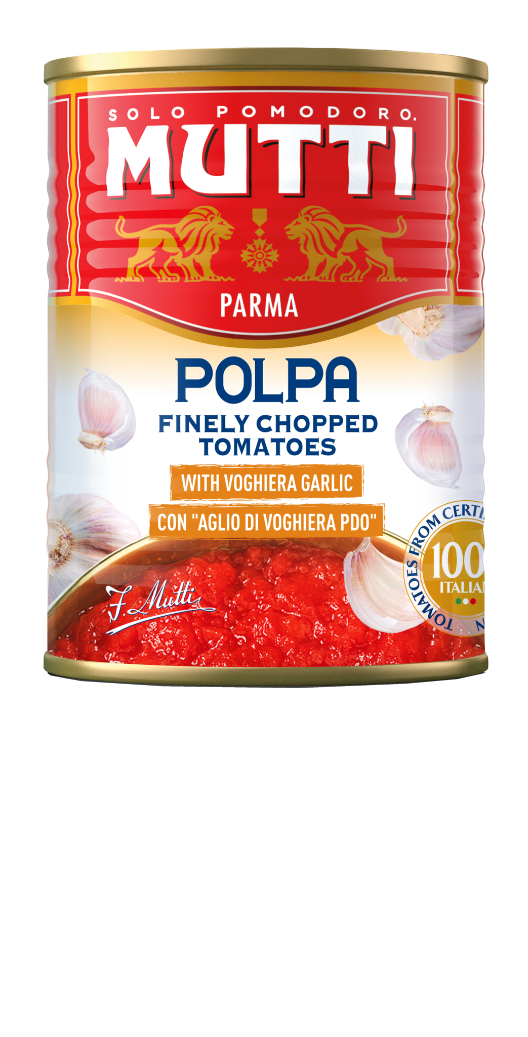E-shop Mutti krájané paradajky La Polpa s cesnakom 400g - 1ks